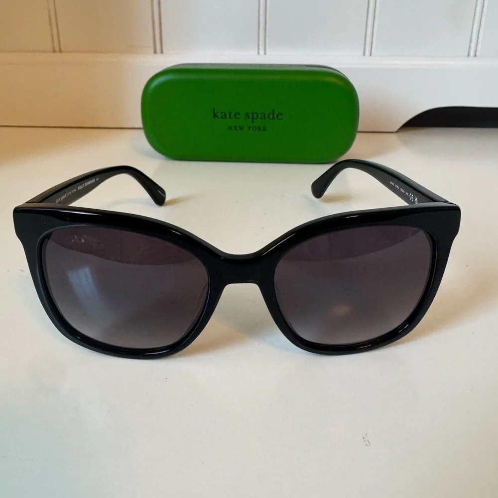Kate Spade Women’s Kiya Square Sunglasses Black with Hard Case